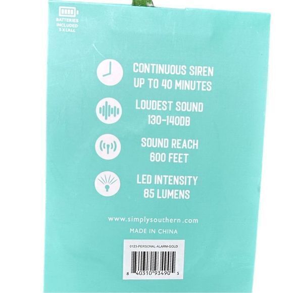 NWT Simply Southern Personal Alarm Keychain Flashlight Orange - Picture 2 of 2